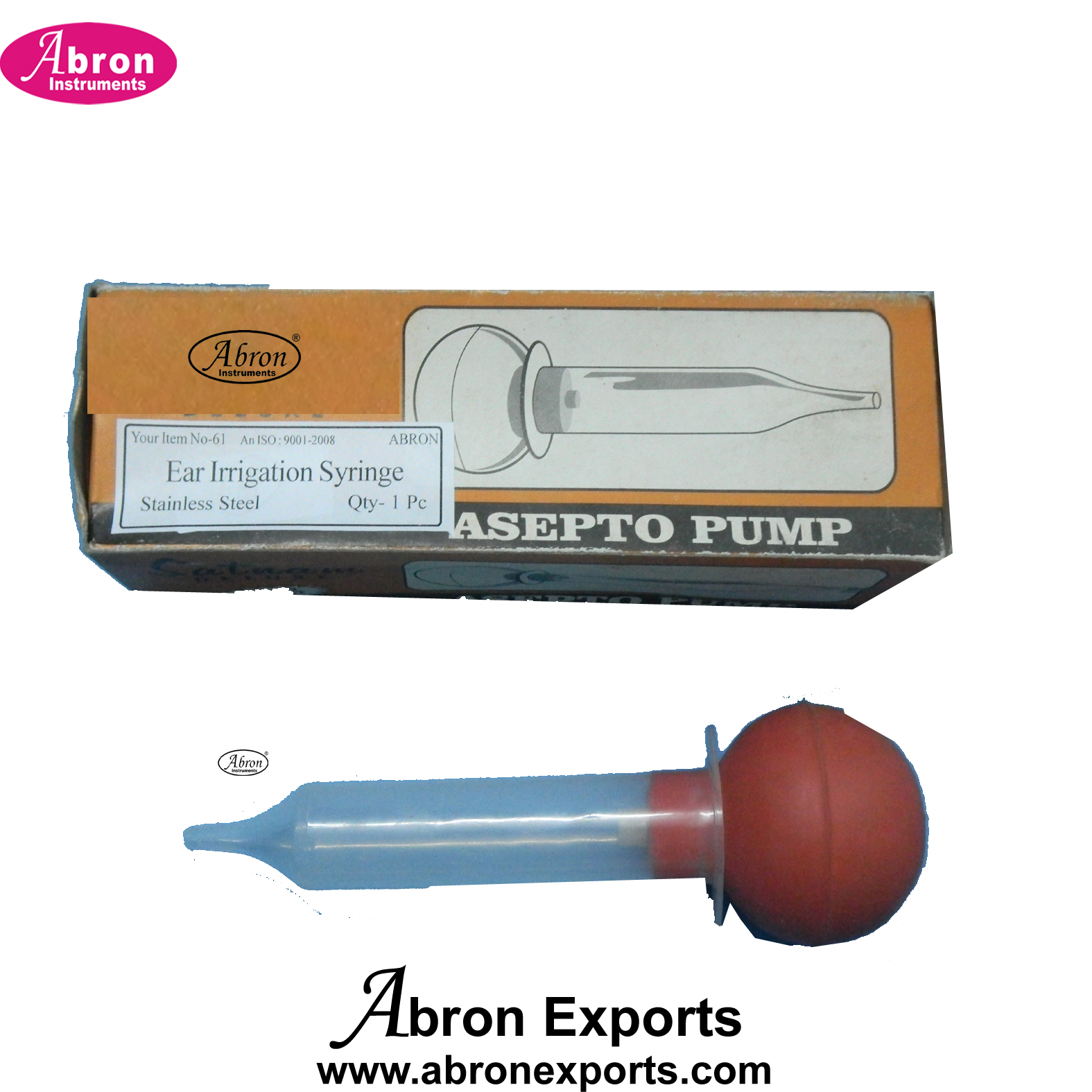 ENT Ear Irrigation Syringe Asepto Pump Clinical Medical Hospital Pharmacy College Abron 10pc ABM-1551SY 